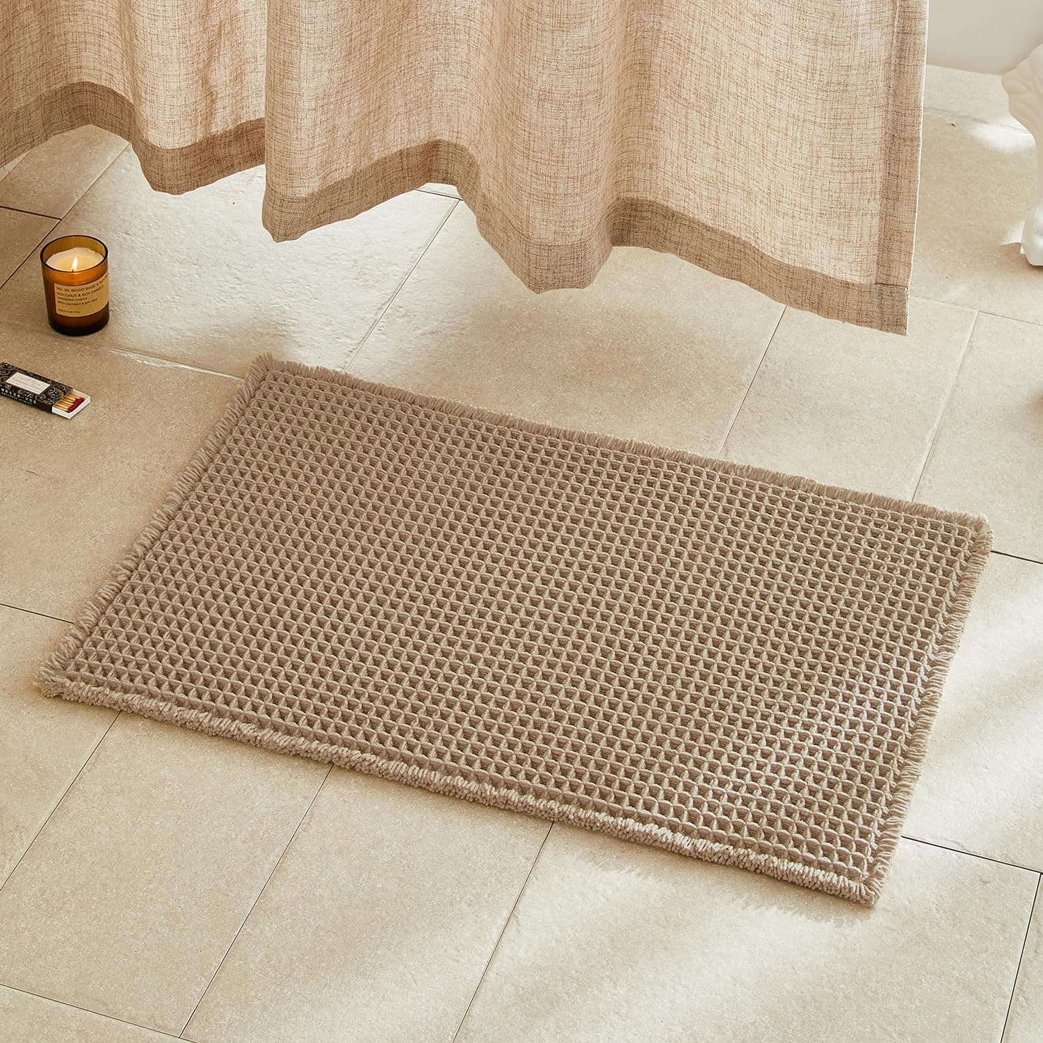 TYUU Waffle Bath Mat, 30 x 20 in